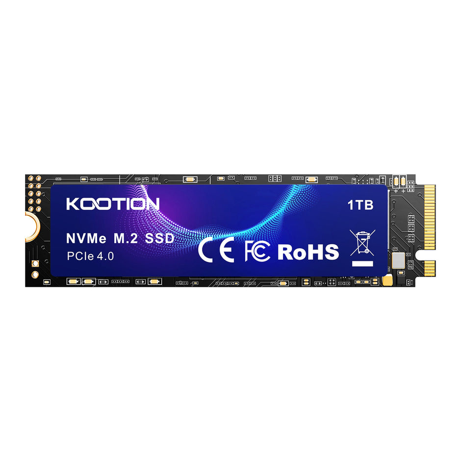 Kootion PCIe 4.0 NVMe M.2 1TB solid state drive with high-speed performance up to 7100MB/s, shown in the image.