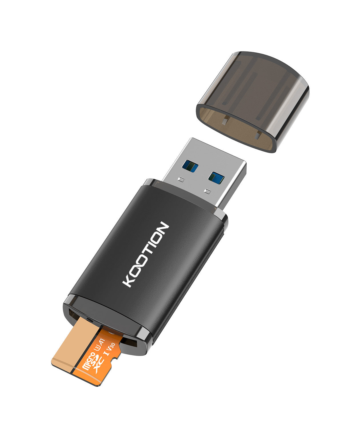 KOOTION 128GB Micro SDXC UHS-I U3 V30 A1 Memory Card + Card Reader